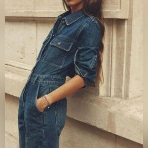 Zara Blue Denim Jumpsuit